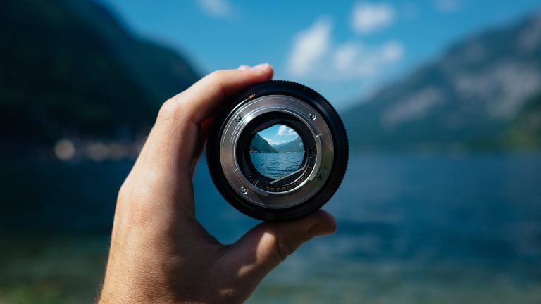 Lake through a camera lens