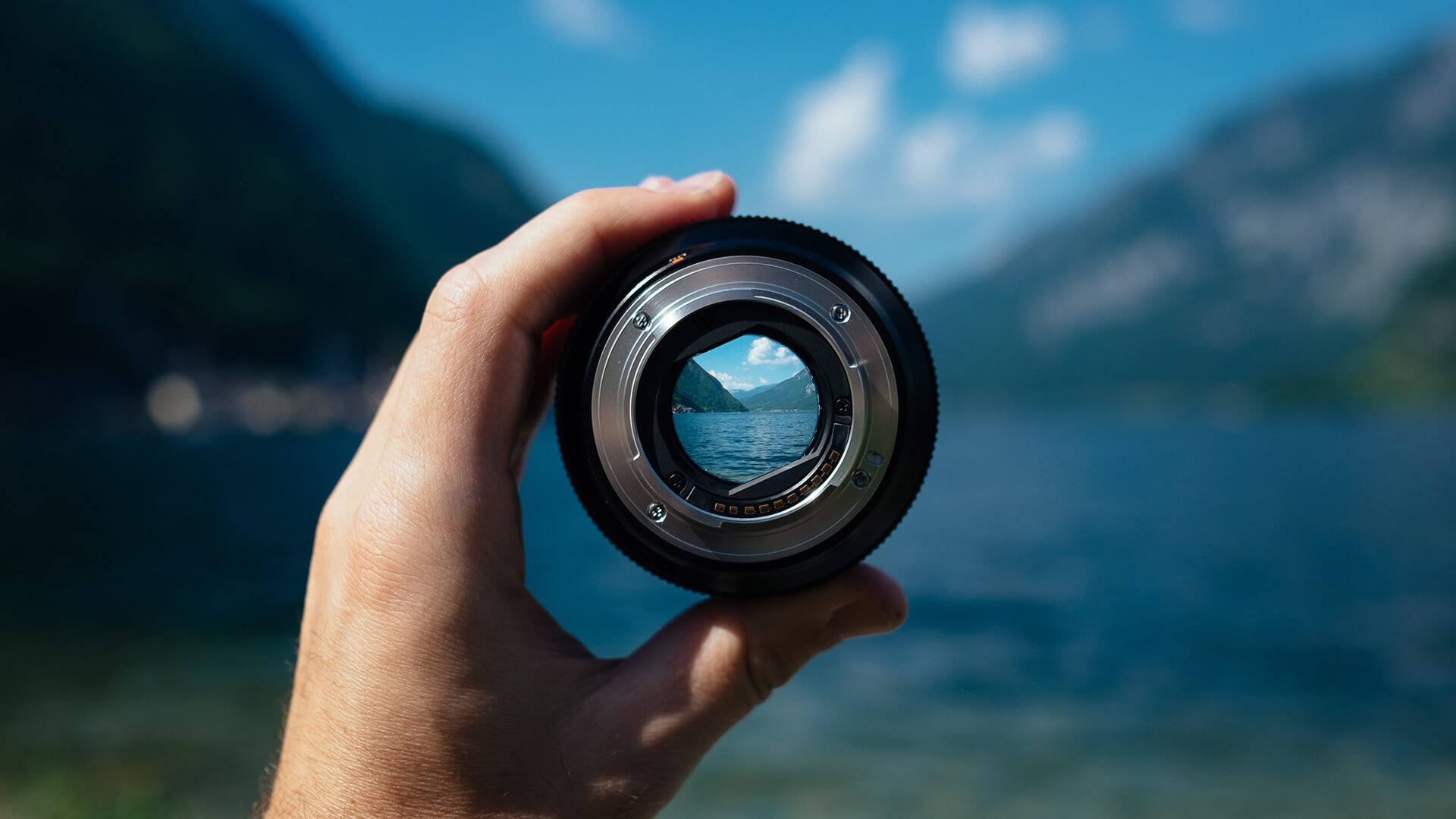 Lake through a camera lens