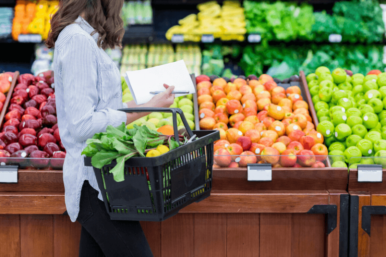 Woman doing grocery shopping