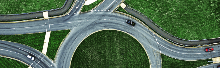 Bird's eye view of the highway