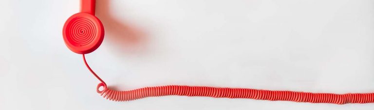 Red handset from the landline