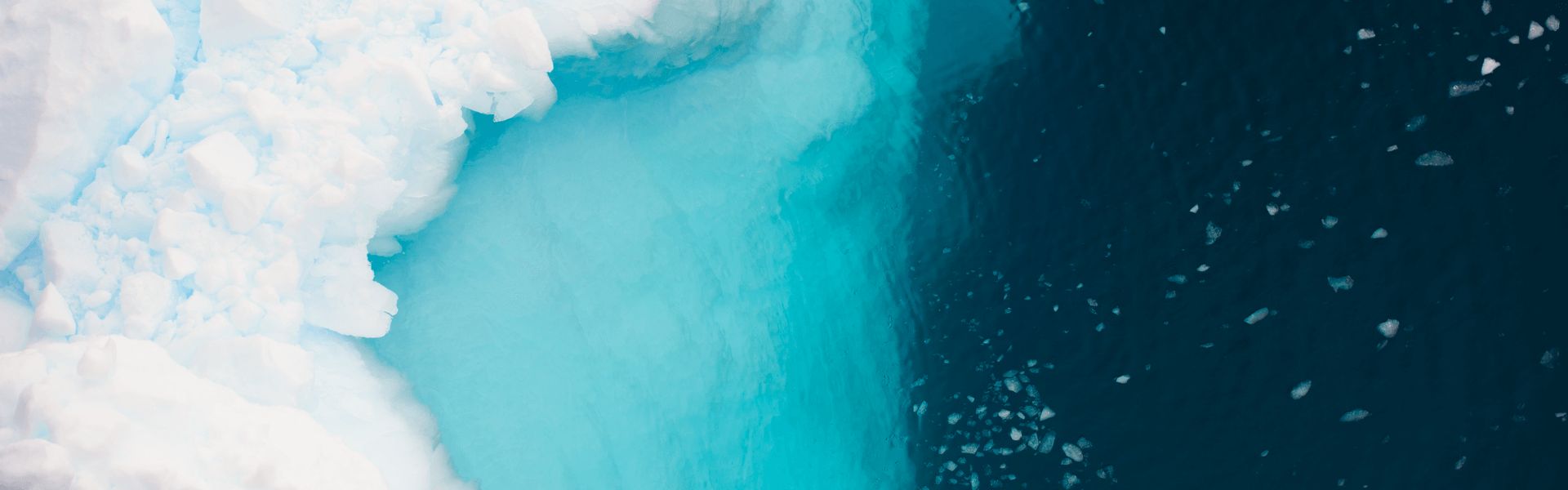 Melting glacier as a result of the climate crisis