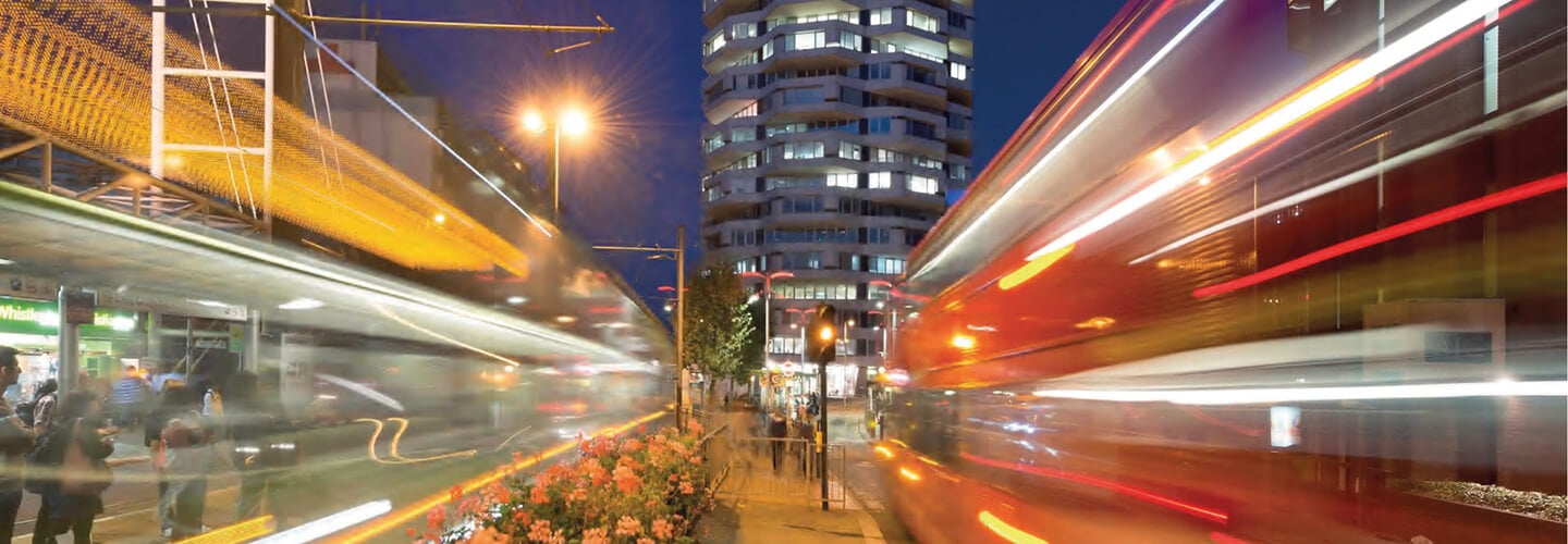 City street at night