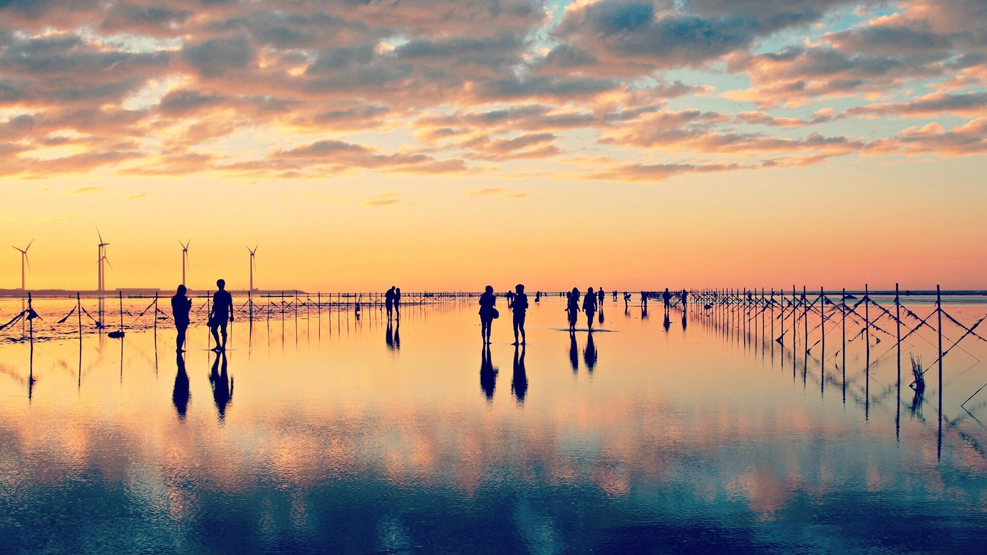 People walking on a sand