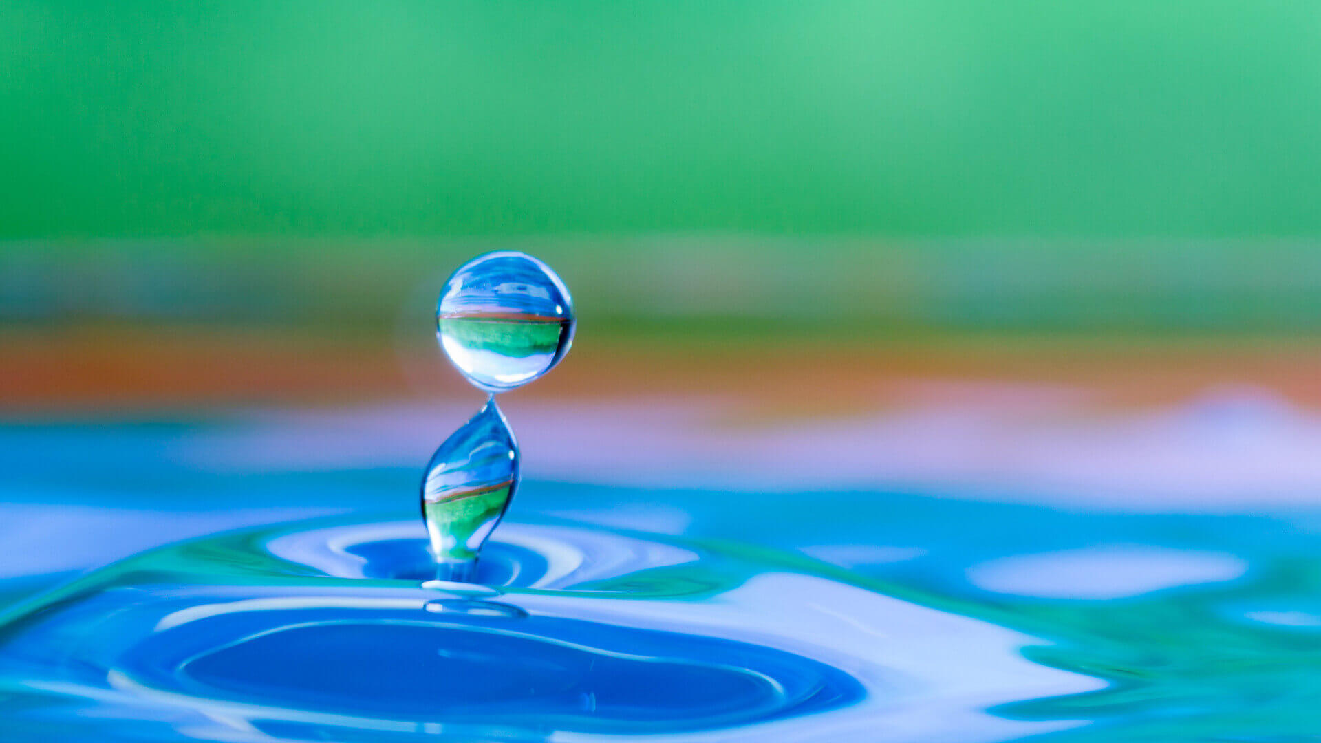Falling water droplet