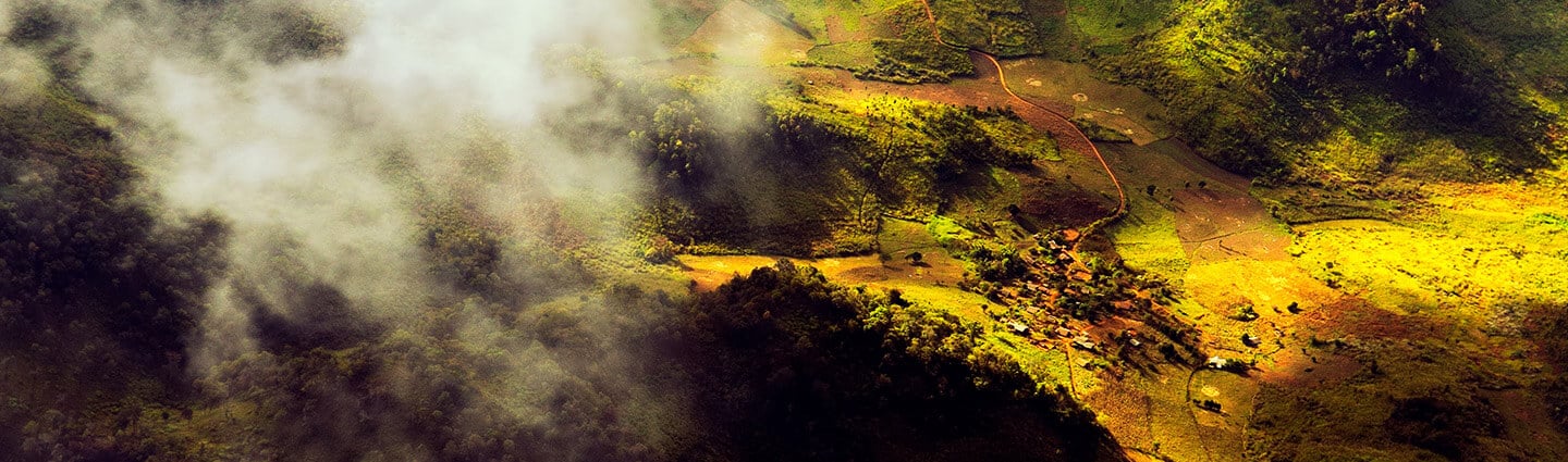 Countryside through the clouds