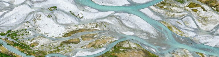 Top view of the river delta