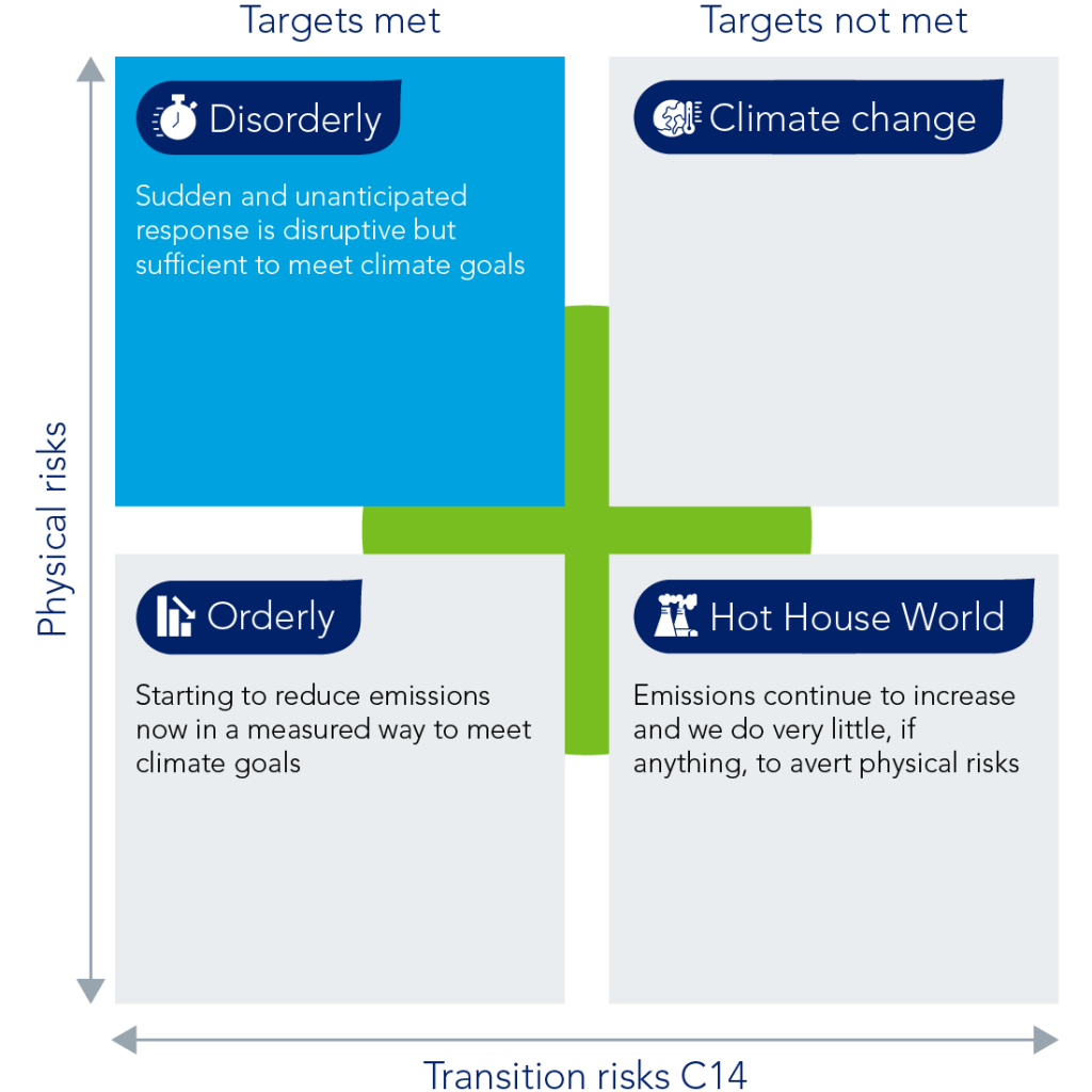 Graphique showing NGFS Climate Scenarios Framework