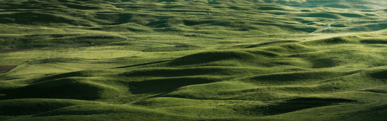 Hills of green fields