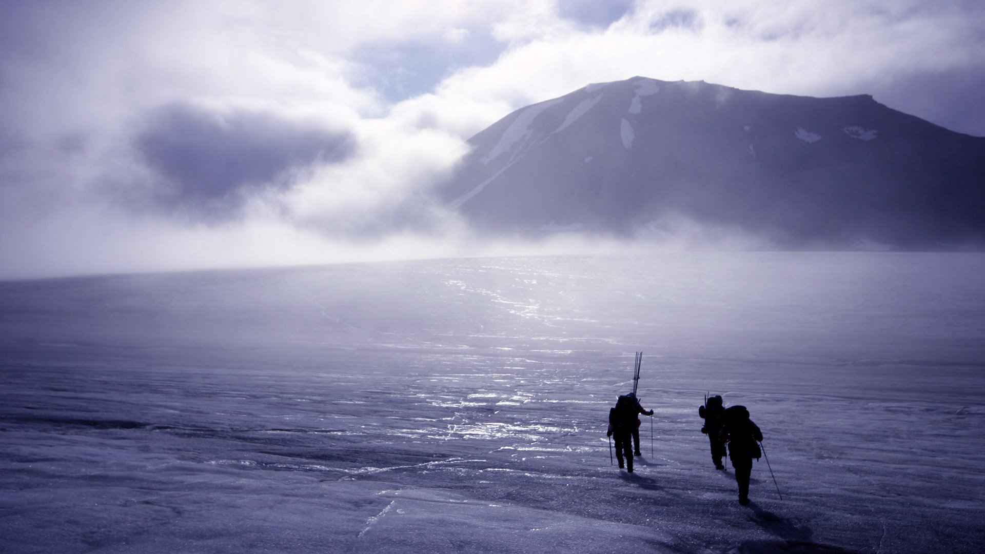 People walking in Svalbard Norway
