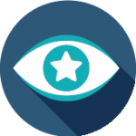 Eye icon in a blue circle