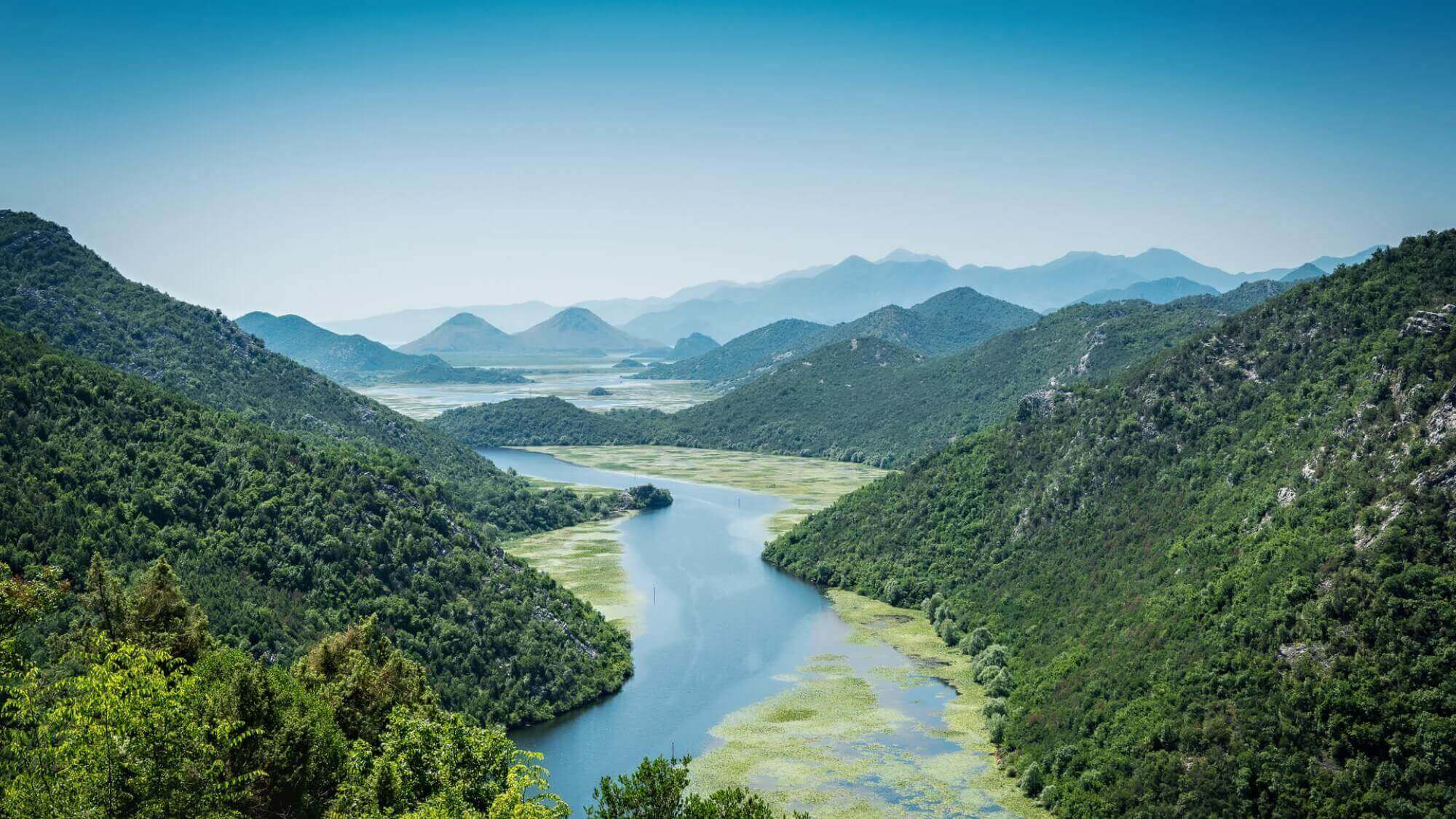 Lake between the mountains