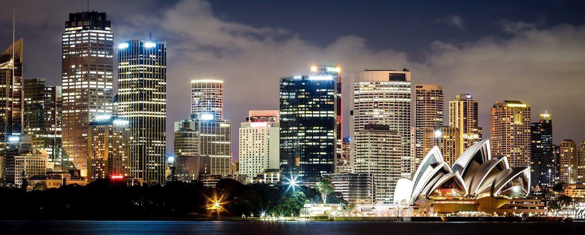 Sydney Harbor Skyline At Night