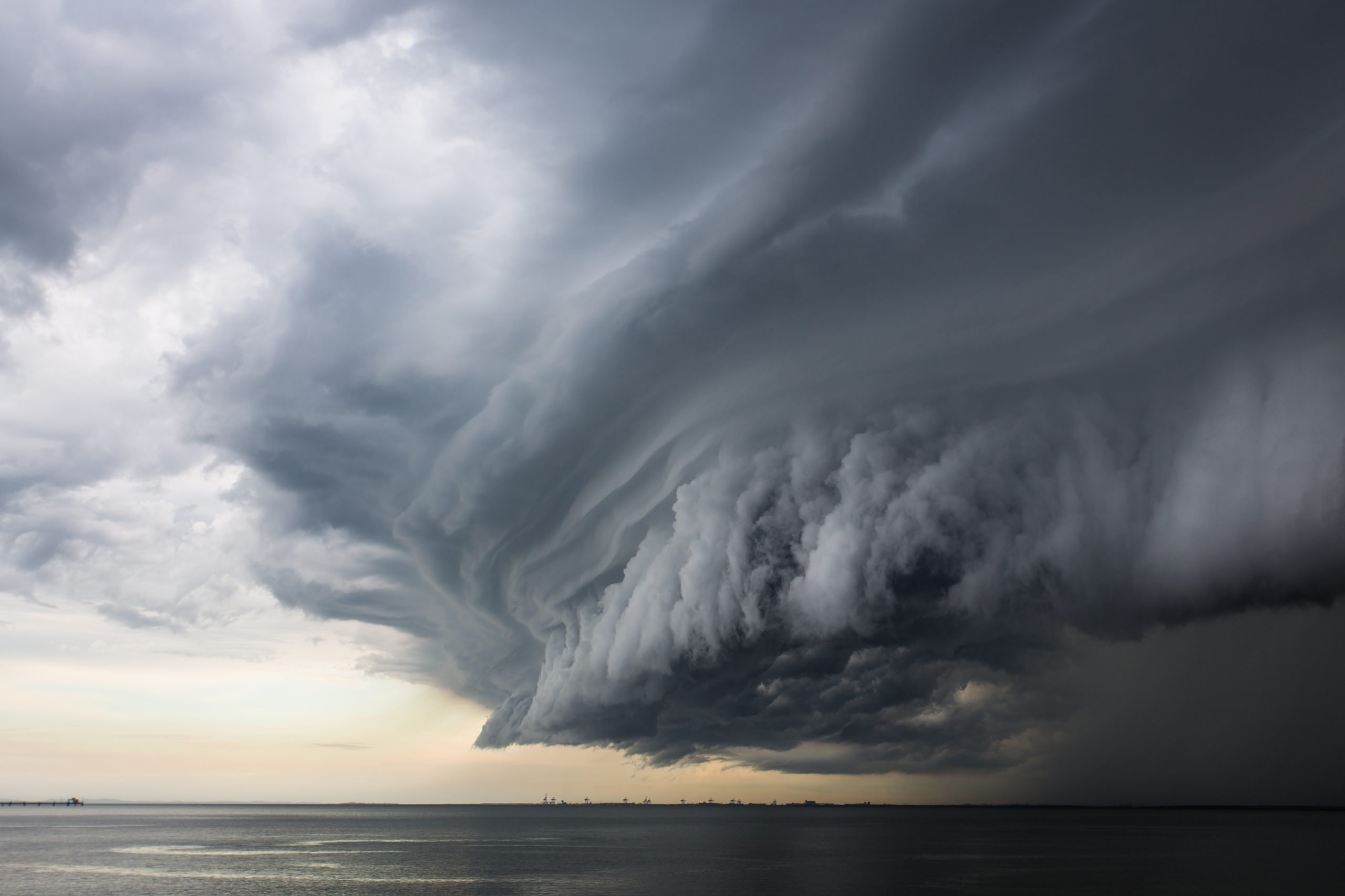 Storm clouds over the sea