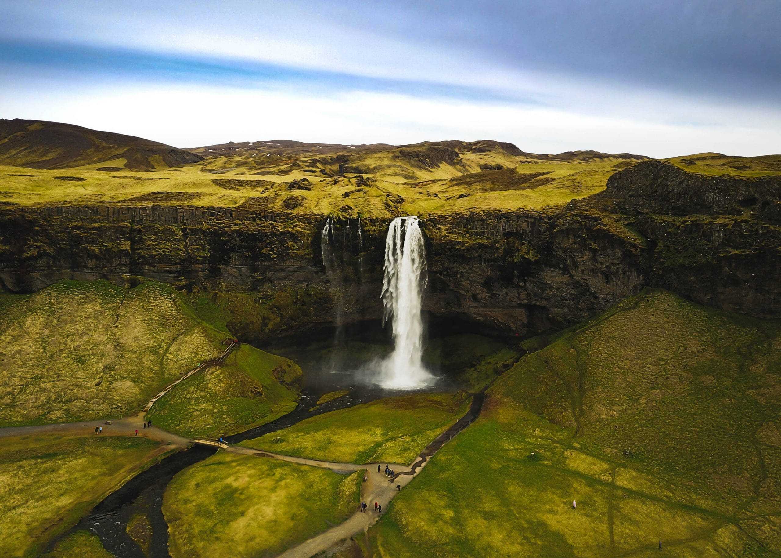A small waterfall among the greenery