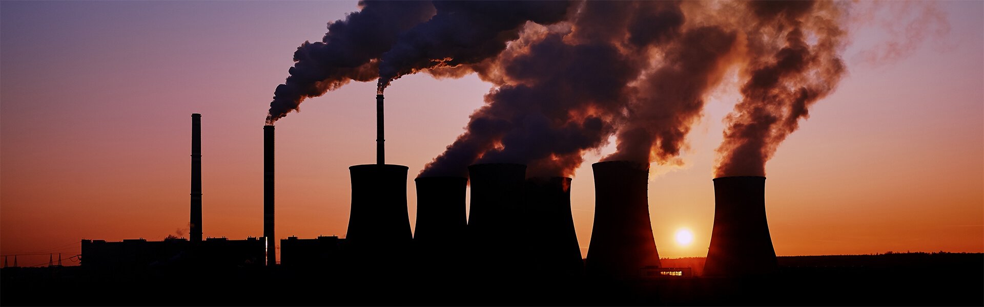 Smoke flying from industrial chimneys