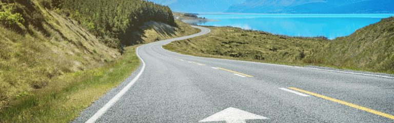 Road along the beautiful coast