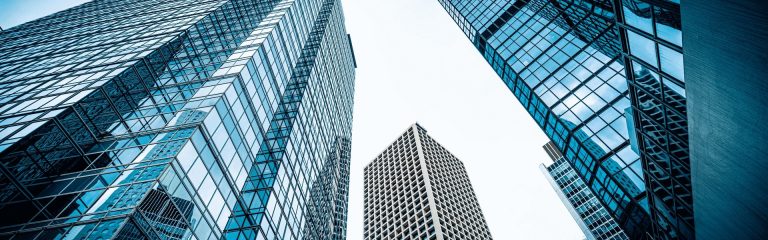 Roofs of the buildings seen from the bottom