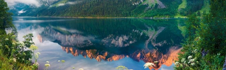 Mountains reflected in the lake