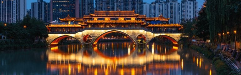 Chinese building on the water