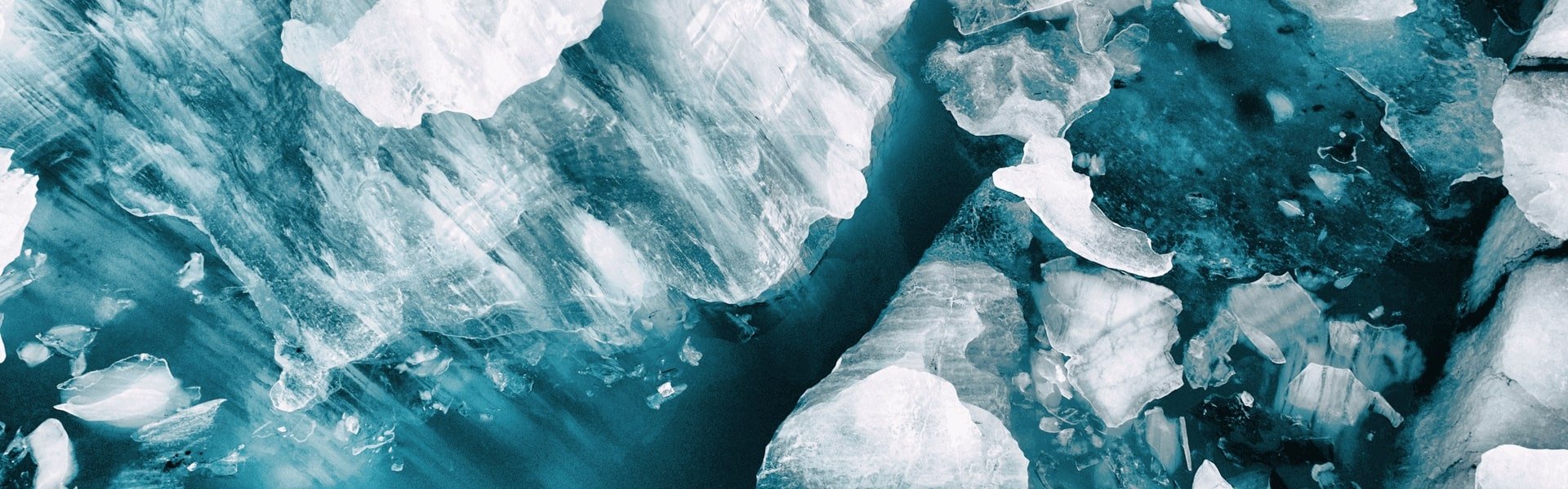 Blocks of ice on the water
