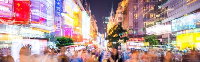 Blurred crowd in china town