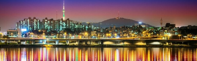 Seoul skyline from han river