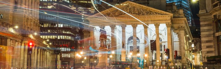 Bank of England at night