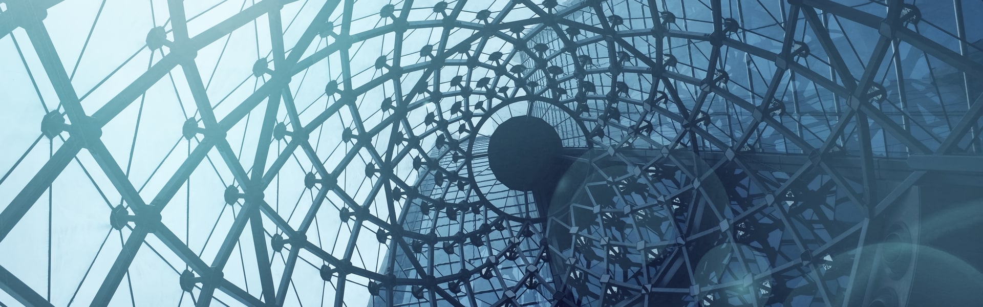 Glass dome of the building from the inside