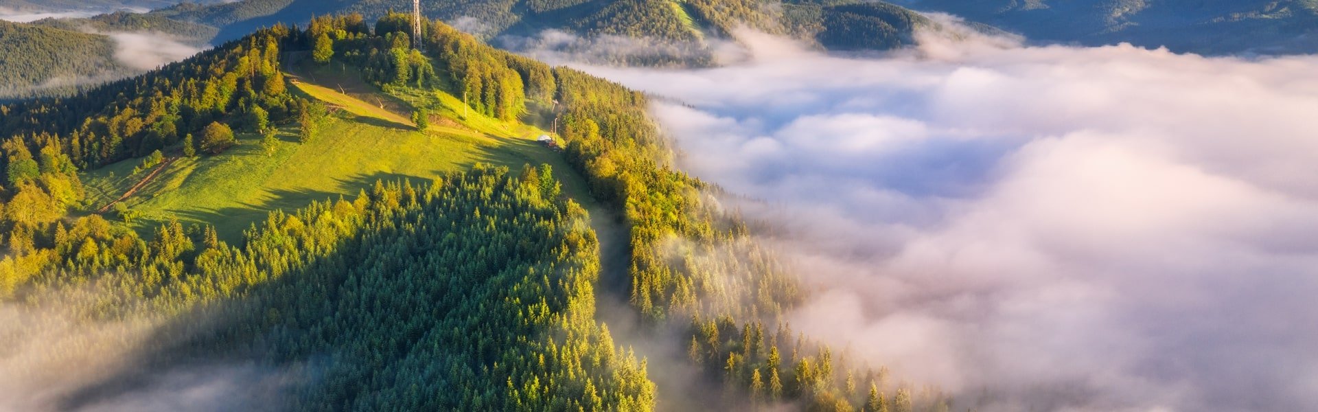 Hill with fog in the valley