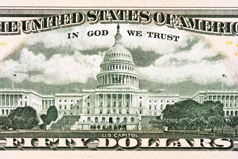 US fifty dollar bill
