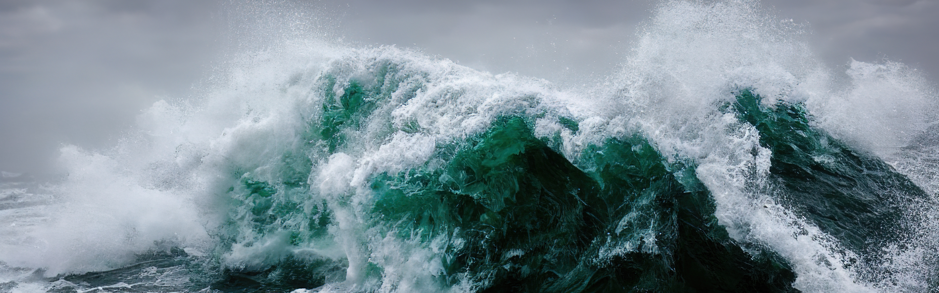 raging sea with stormy backdrop