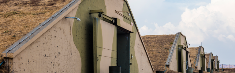 a series of military bunkers