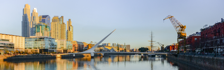 Buenos Aries harbour and skyline