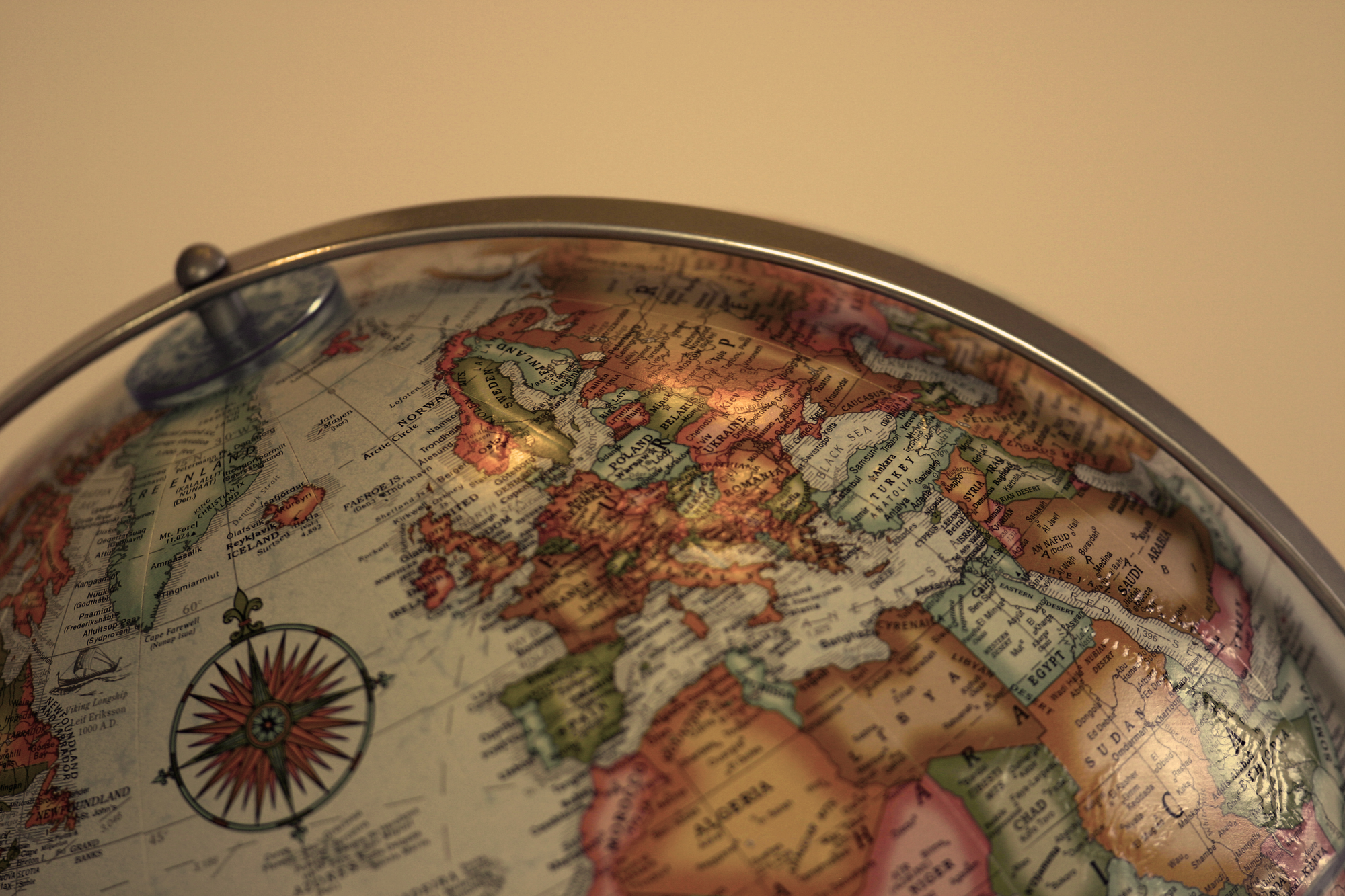 the top half of a globe