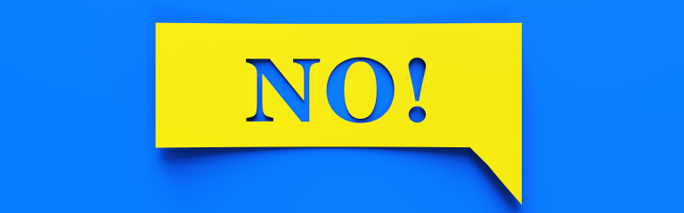 Image with Blue background showing 'No' on yellow