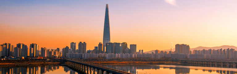 South Korea Seoul at dusk