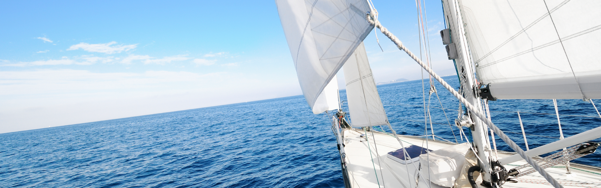 Sailing boat on the open sea