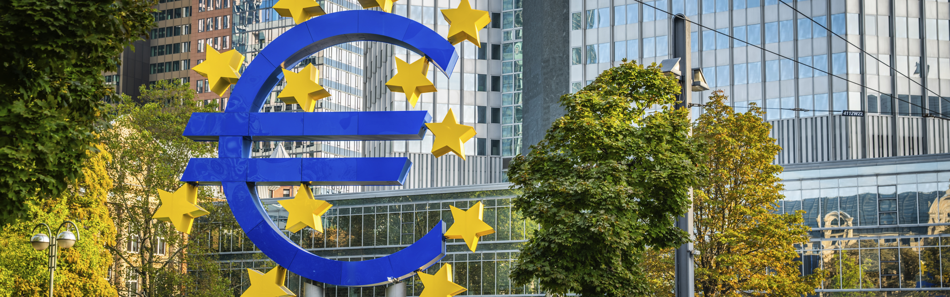 The euro symbol outside ECB building in Frankfurt