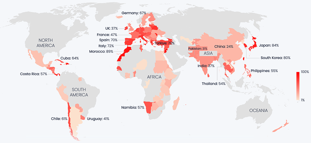 map of energy dependency at time of Iran war