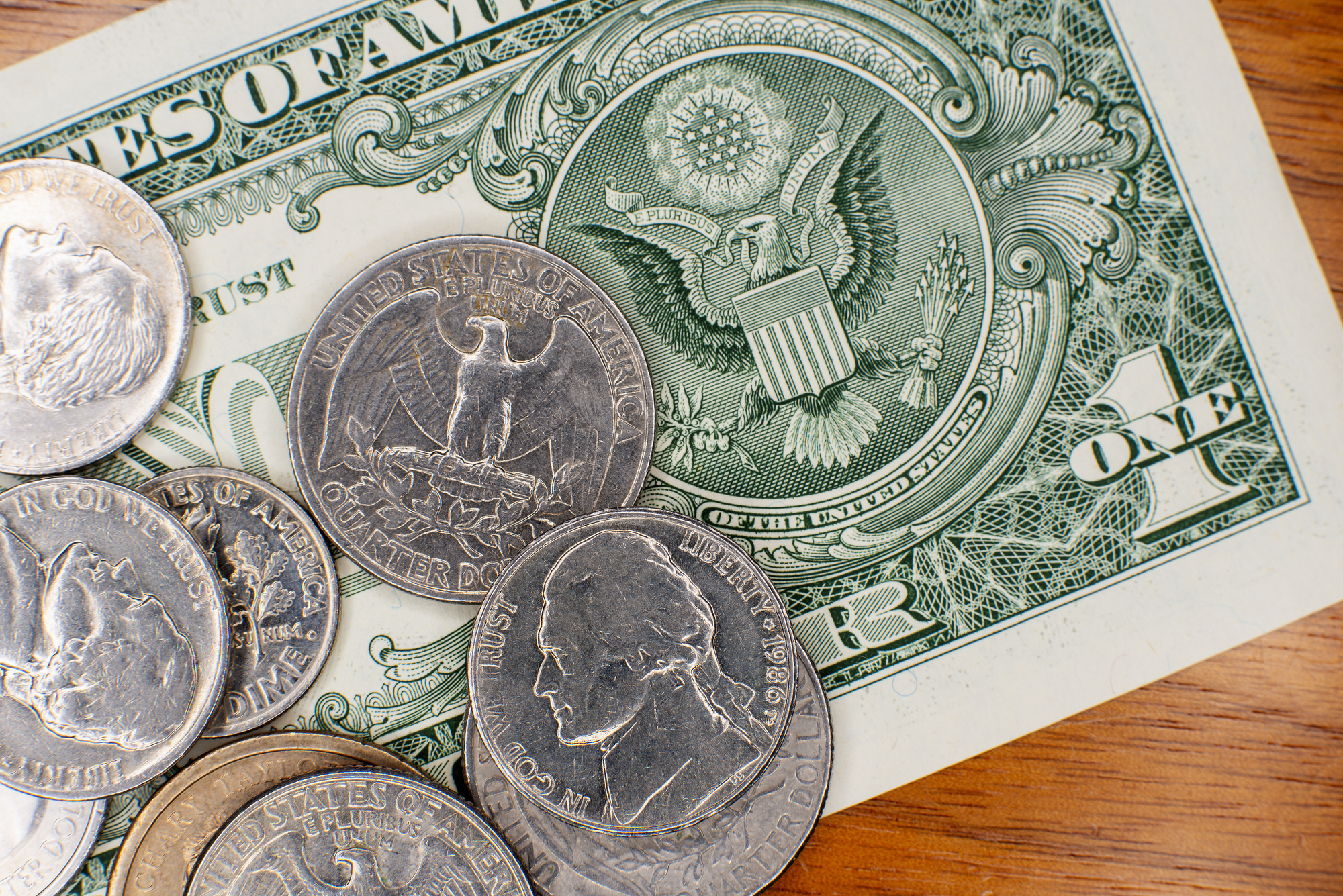 US currency in note and coin form